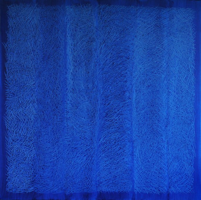Peinture contemporaine et abstraite réalisée au couteau et à l'acrylique